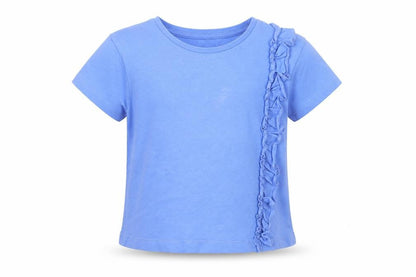 Front view of George girls’ blue basic t-shirt, size 3-4, years