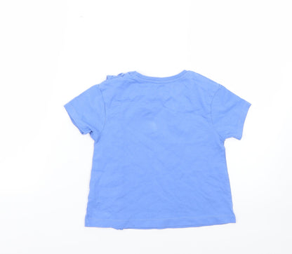Back view of George girls’ blue basic t-shirt, size 3-4, years