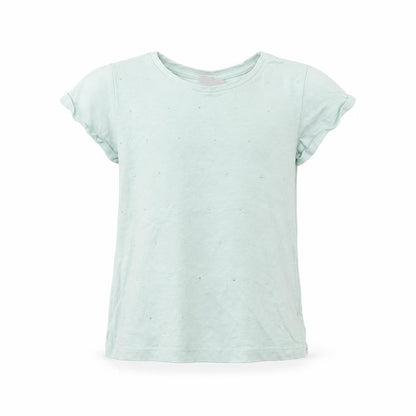 Front view of Matalan girls’ green basic t-shirt, size 4, years