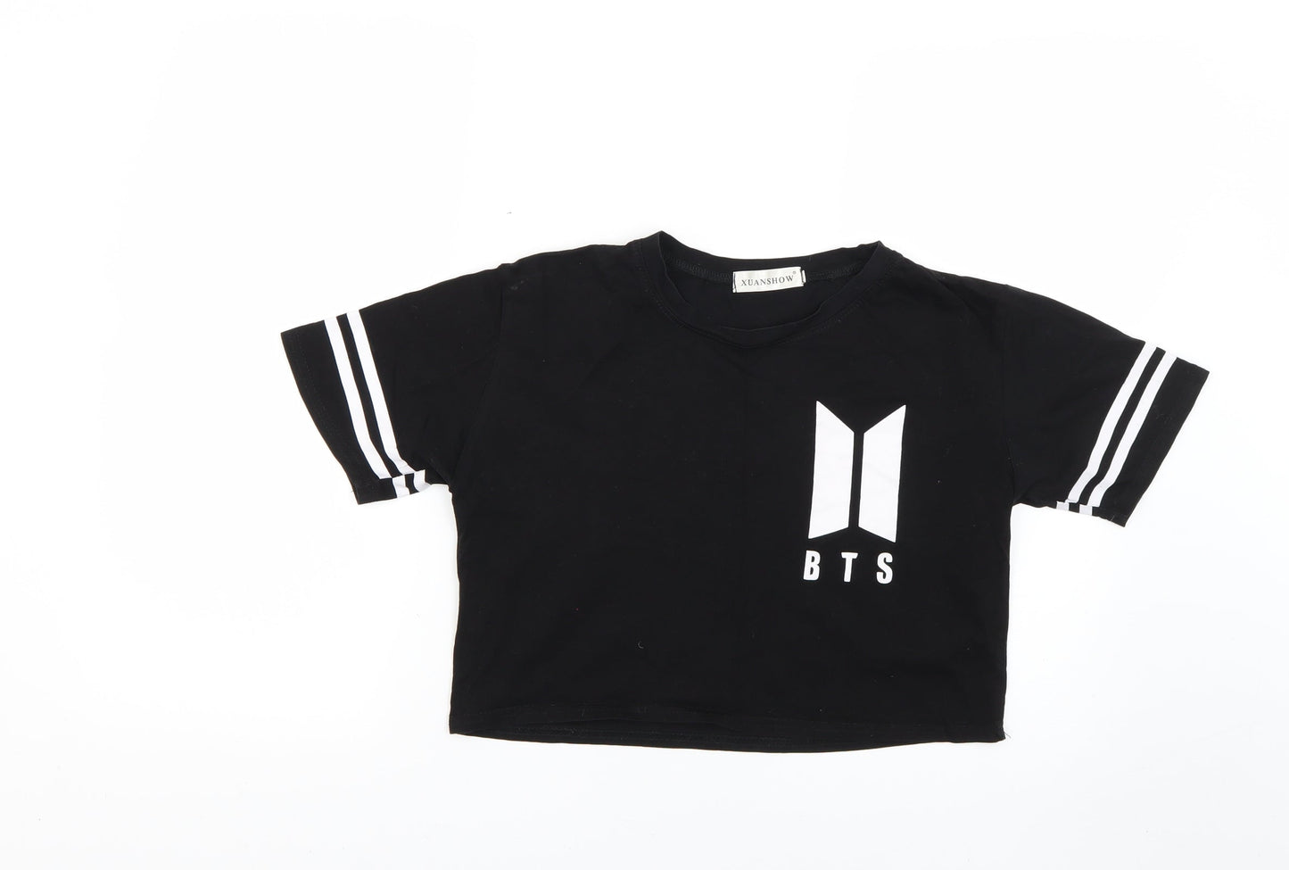 xuanshow Womens Black   Cropped T-Shirt Size S