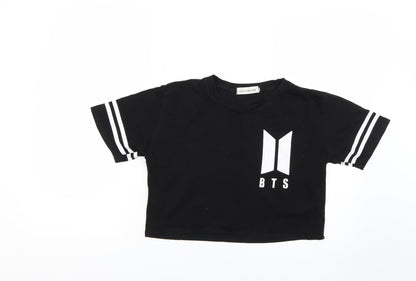 xuanshow Womens Black   Cropped T-Shirt Size S