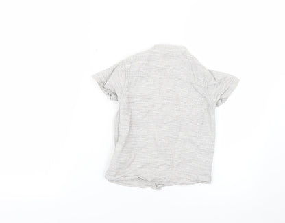 Back view of Next boys’ grey striped basic button-up, size 2-3, years