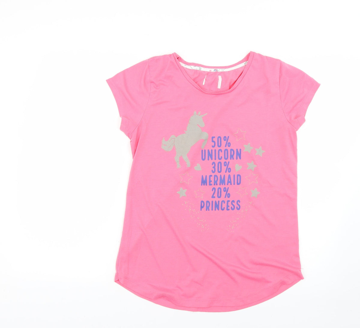 Additional front view of Matalan women’s pink top pyjama top, size UK 10