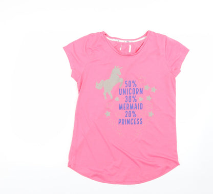 Additional front view of Matalan women’s pink top pyjama top, size UK 10