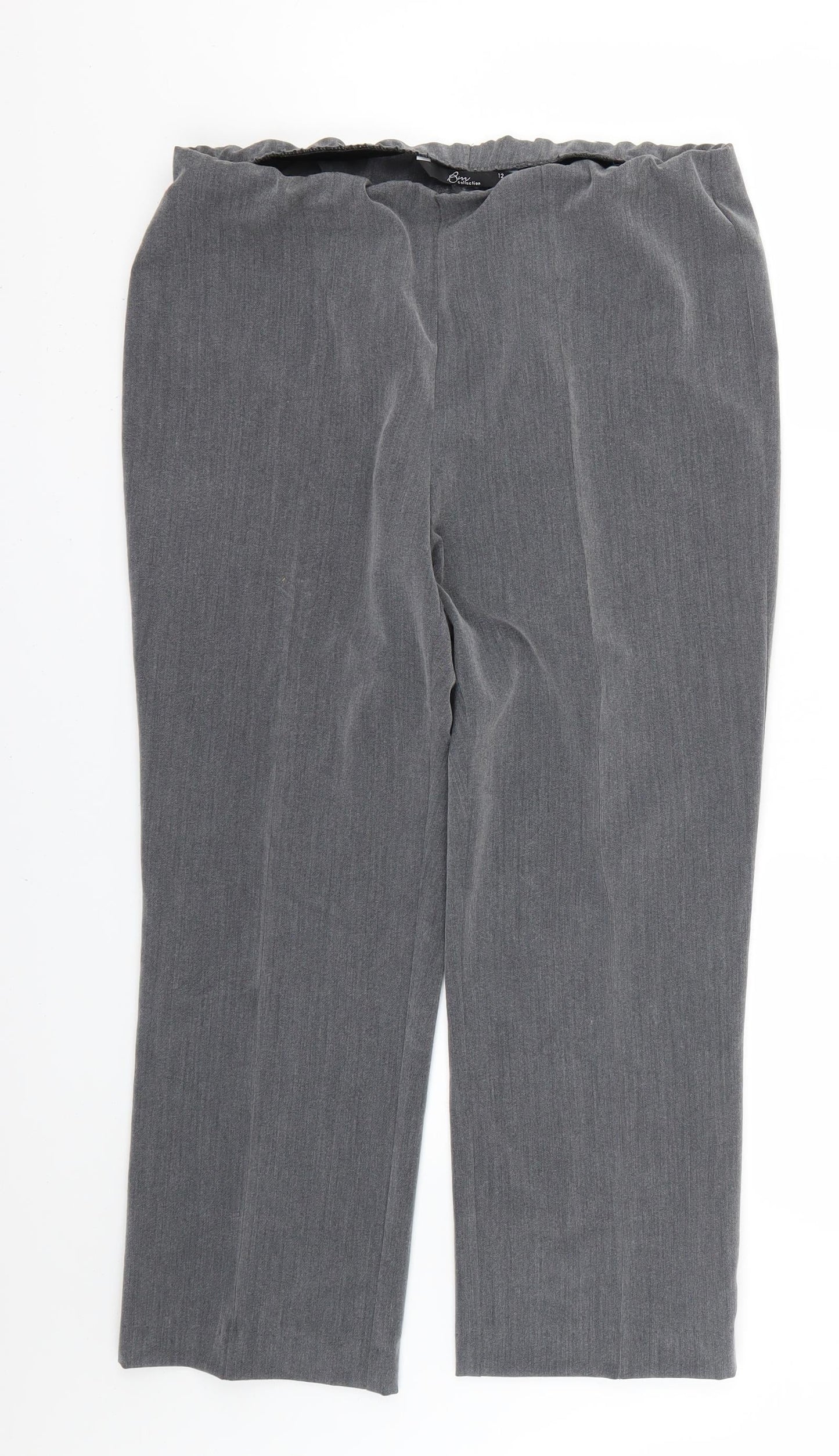 bm collection Womens Grey   Trousers  Size 12 L25 in