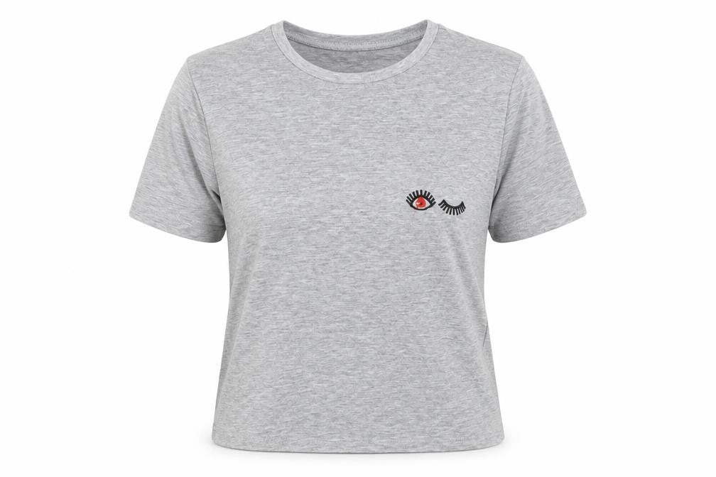 Womens UK Size 6 New Look Grey Basic T-Shirt