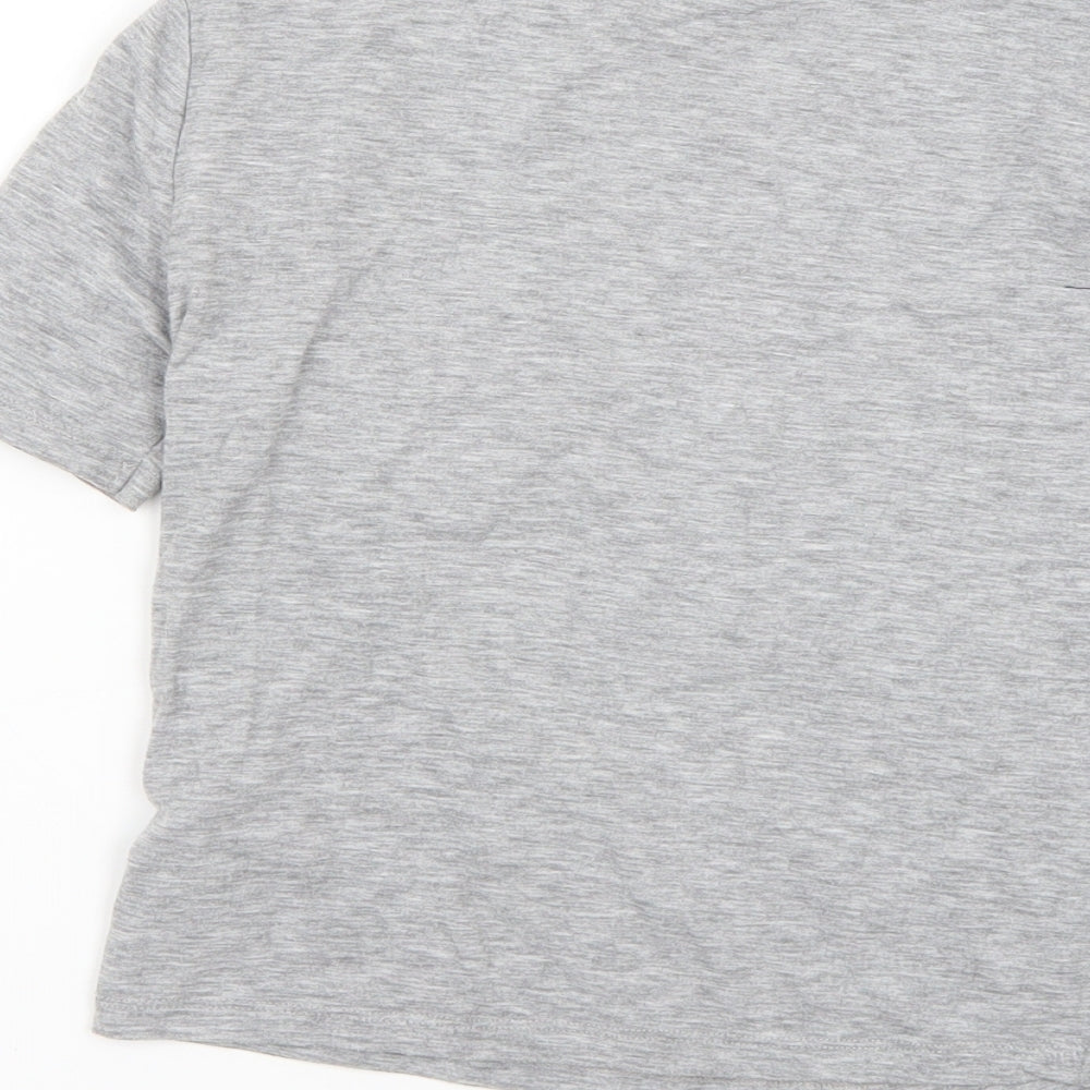 Womens UK Size 6 New Look Grey Basic T-Shirt