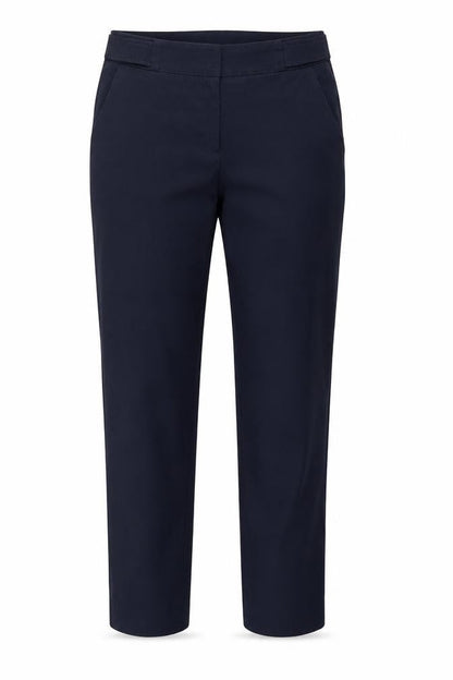 Front view of Dorothy Perkins women’s blue trousers, size UK 10, 26-inch leg