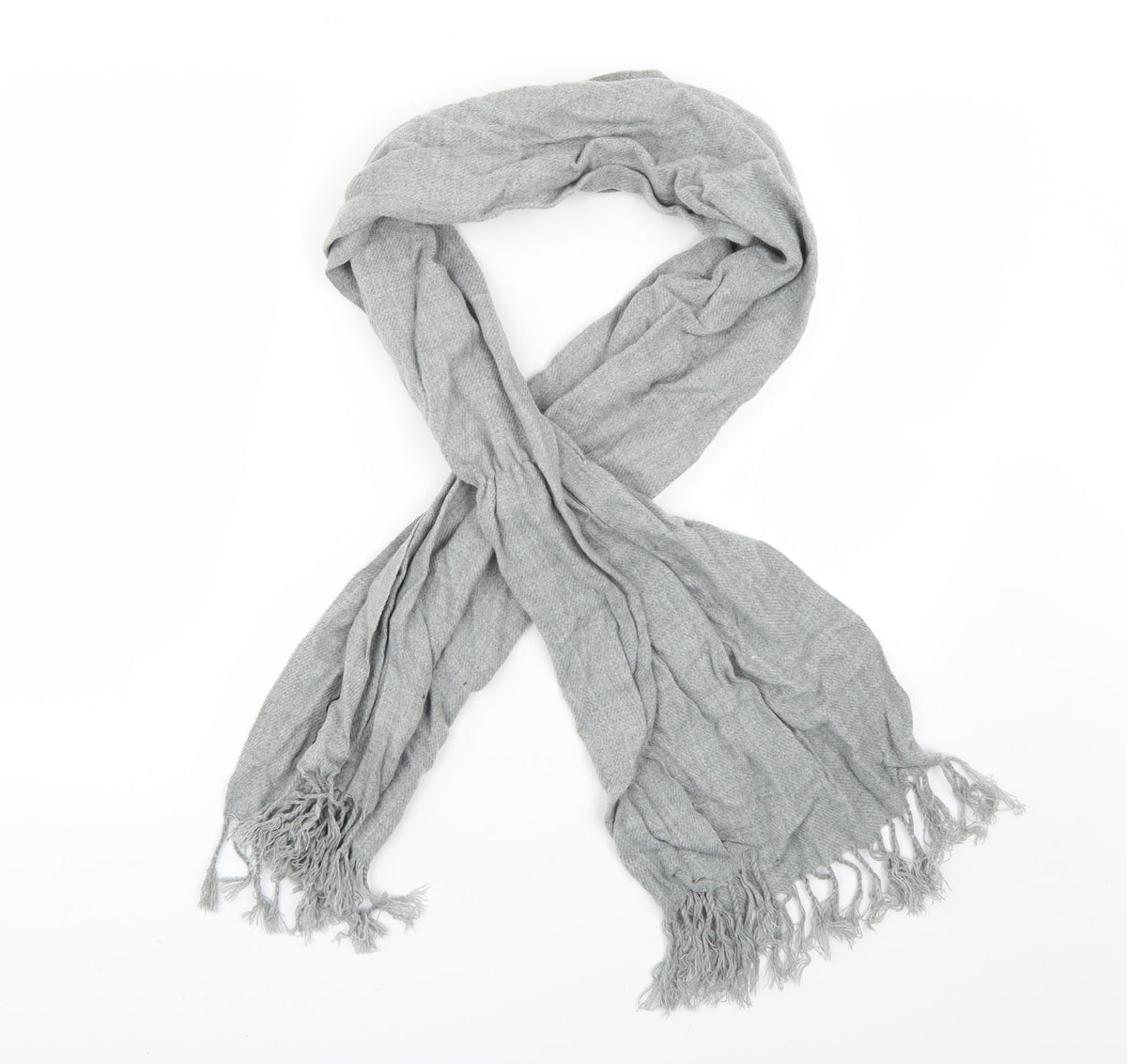 Front view of Preworn women’s grey scarf
