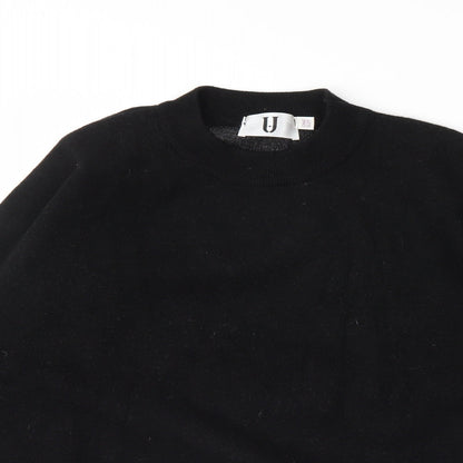Close-up detail of U women’s black jumper one size - angel wings