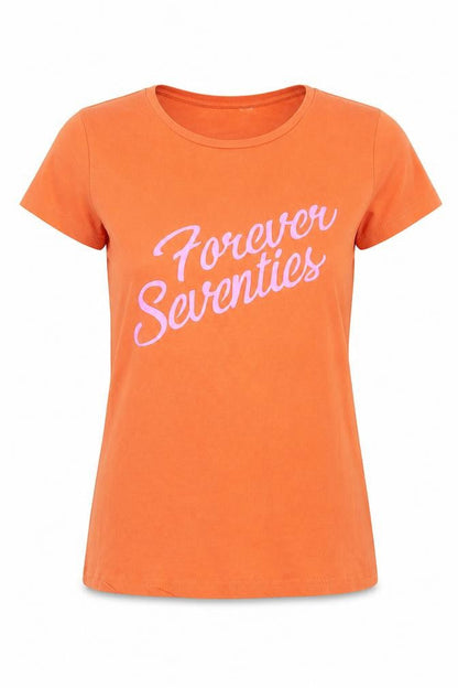 Womens UK Size 8 Glamorous Orange Basic T-Shirt