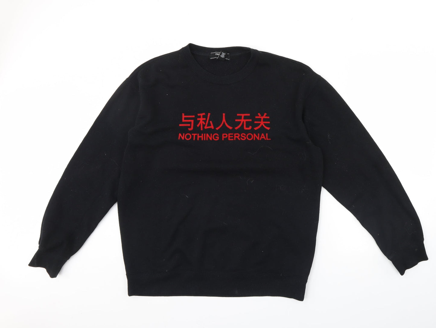 FOREVER 21 Womens Black   Pullover Jumper Size M  - Nothing personal