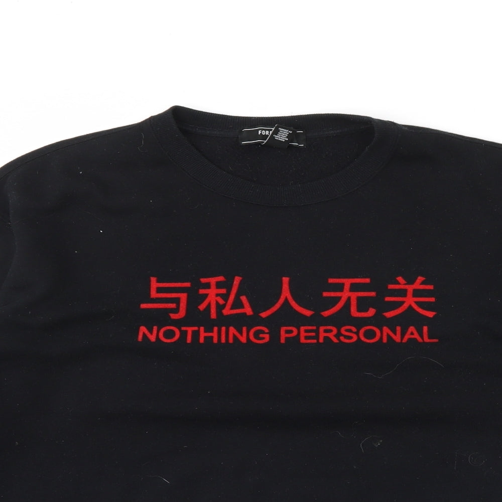 FOREVER 21 Womens Black   Pullover Jumper Size M  - Nothing personal
