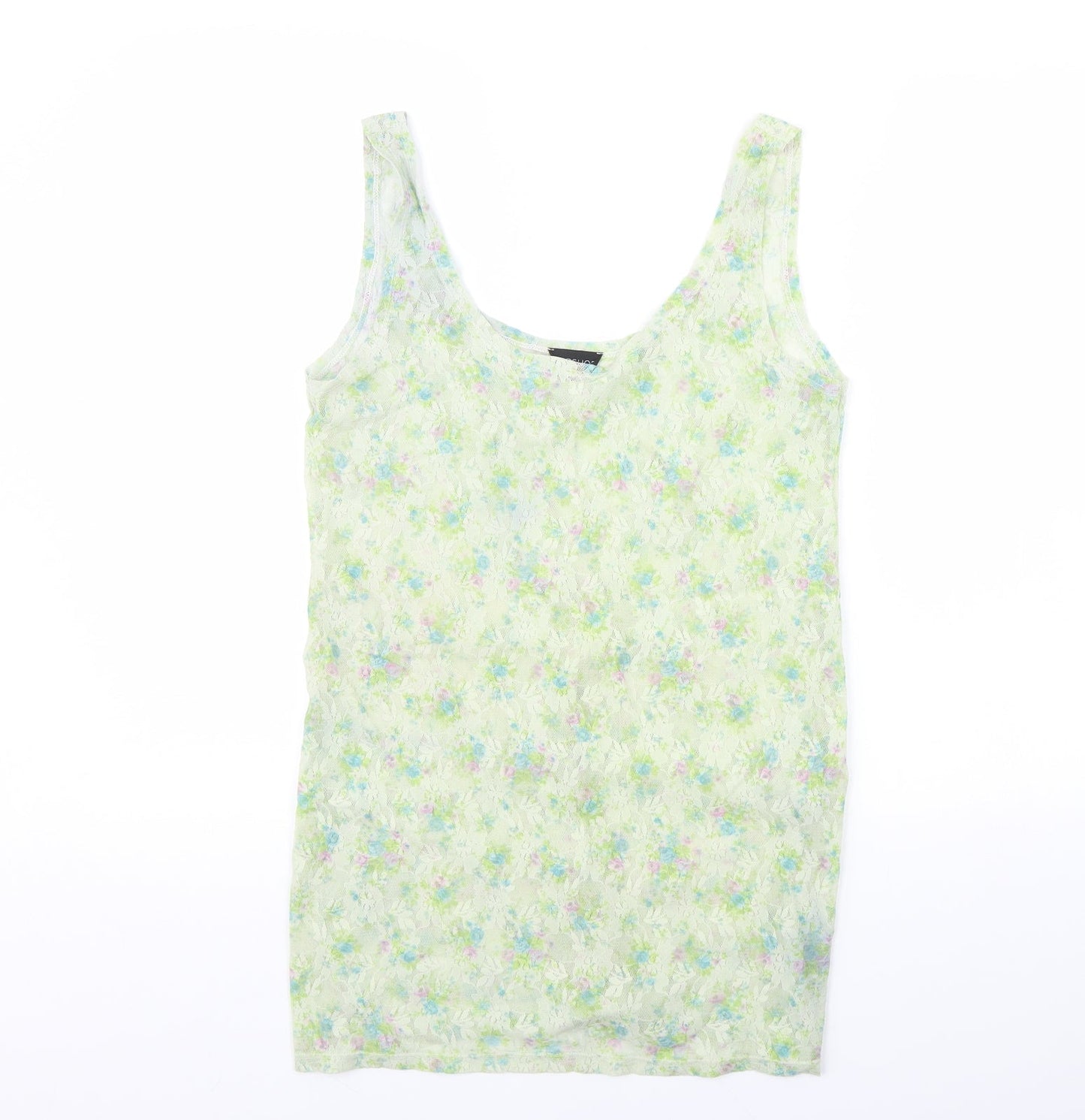 Womens UK Size 14 Topshop Green Basic Tank
