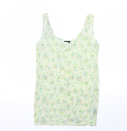 Womens UK Size 14 Topshop Green Basic Tank