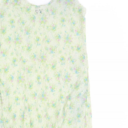 Womens UK Size 14 Topshop Green Basic Tank
