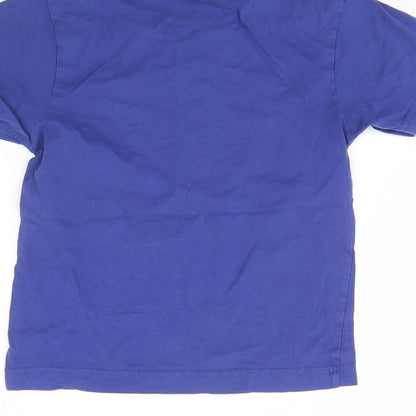 Brand and care label for Blue Max boys’ blue basic t-shirt, size 5, years