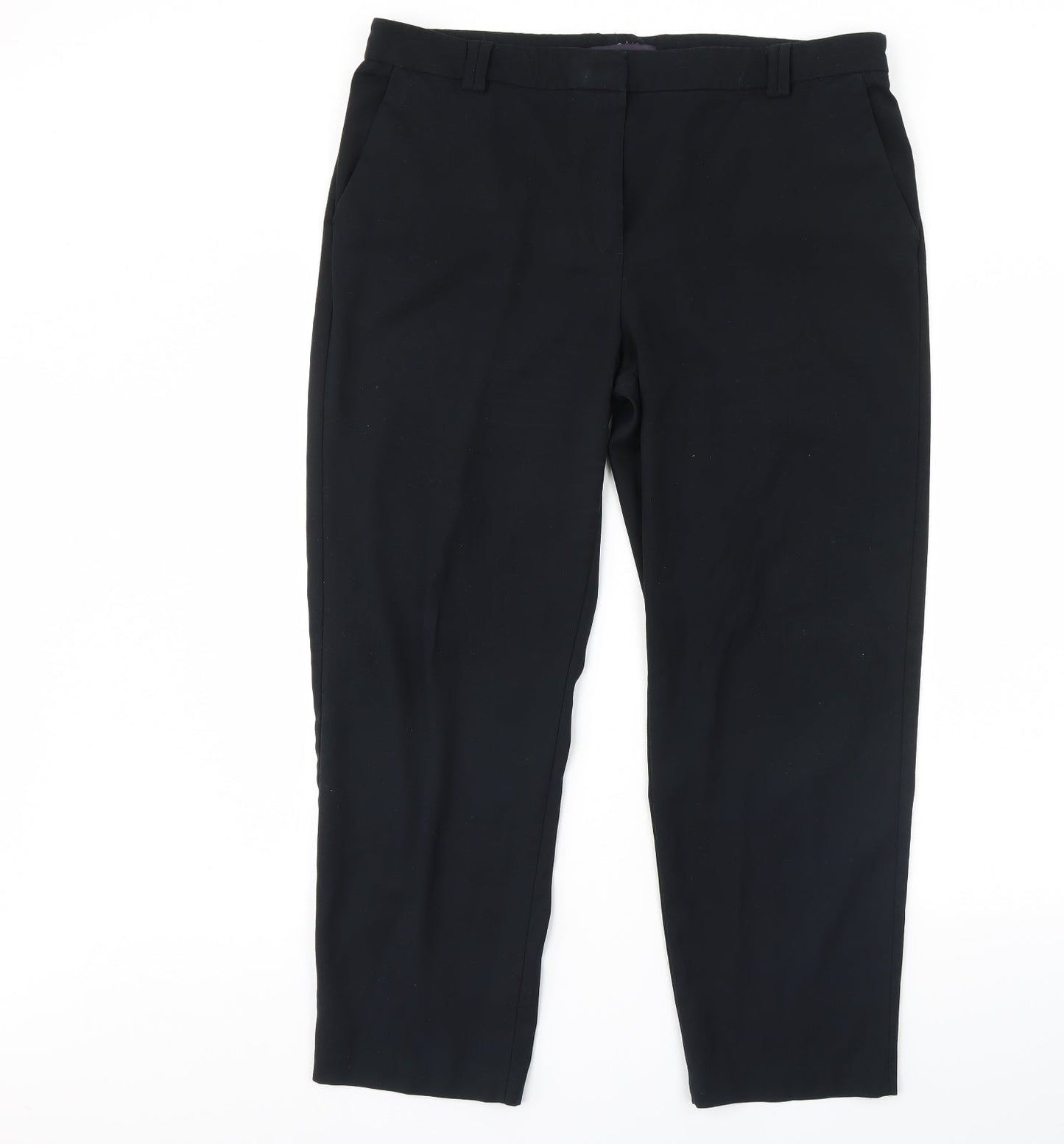 Womens UK Size 40 in M&S Regular Fit Dress Pants Black Trousers