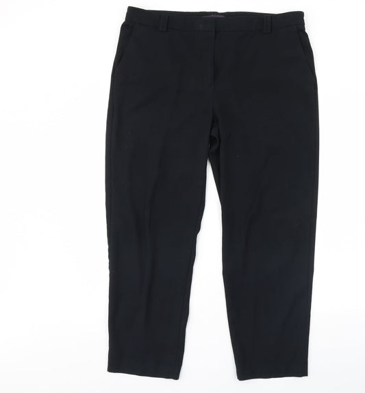 Womens UK Size 40 in M&S Regular Fit Dress Pants Black Trousers