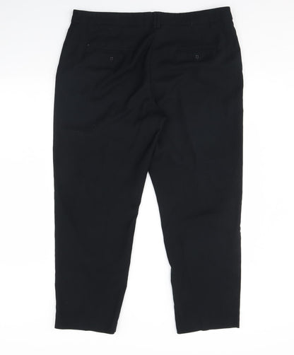 Womens UK Size 40 in M&S Regular Fit Dress Pants Black Trousers
