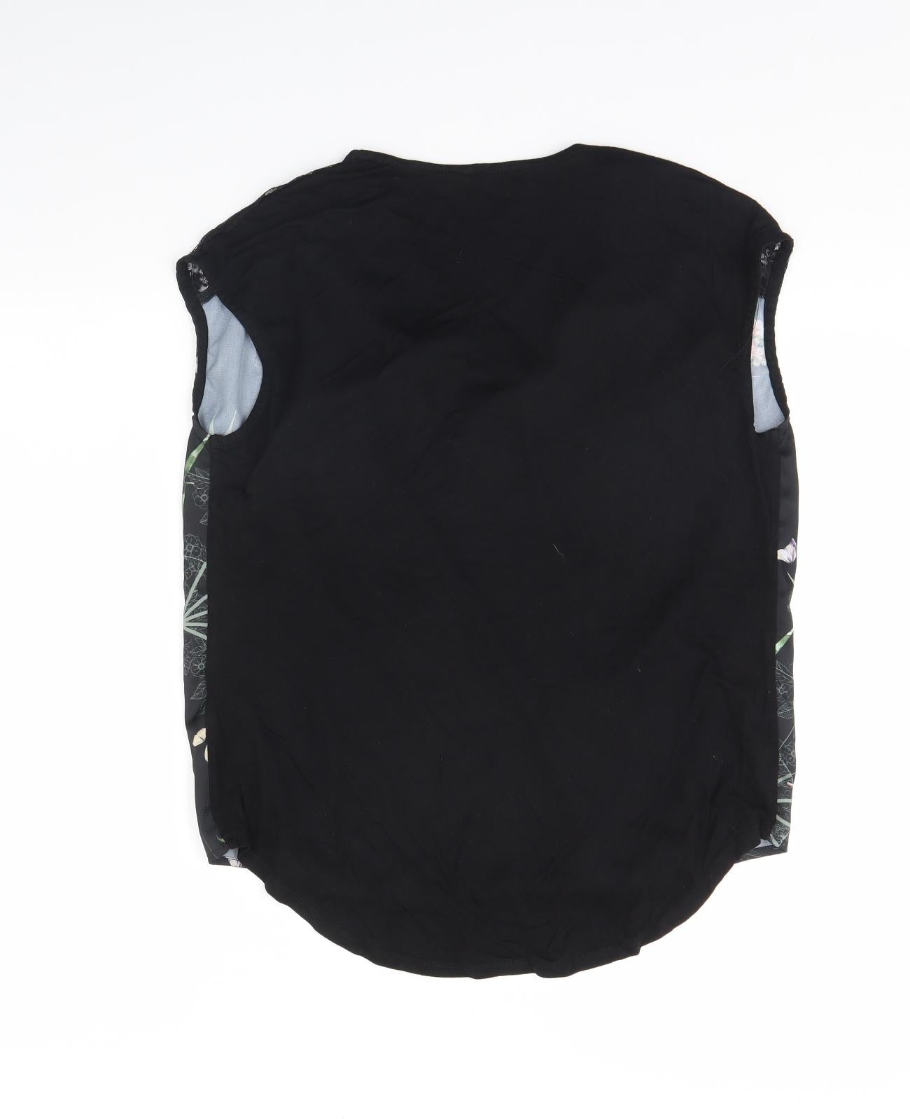 Womens UK Size S Wallis Black Basic Tank