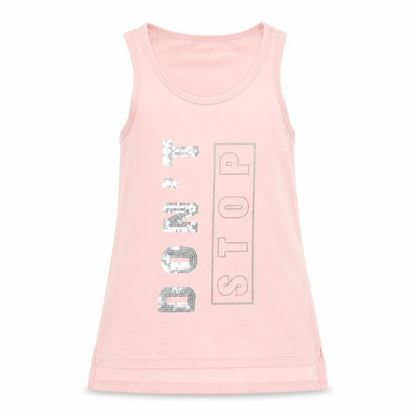 Front view of Active girls’ pink basic tank, size 10, years