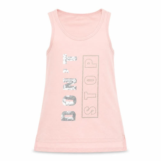 Front view of Active girls’ pink basic tank, size 10, years