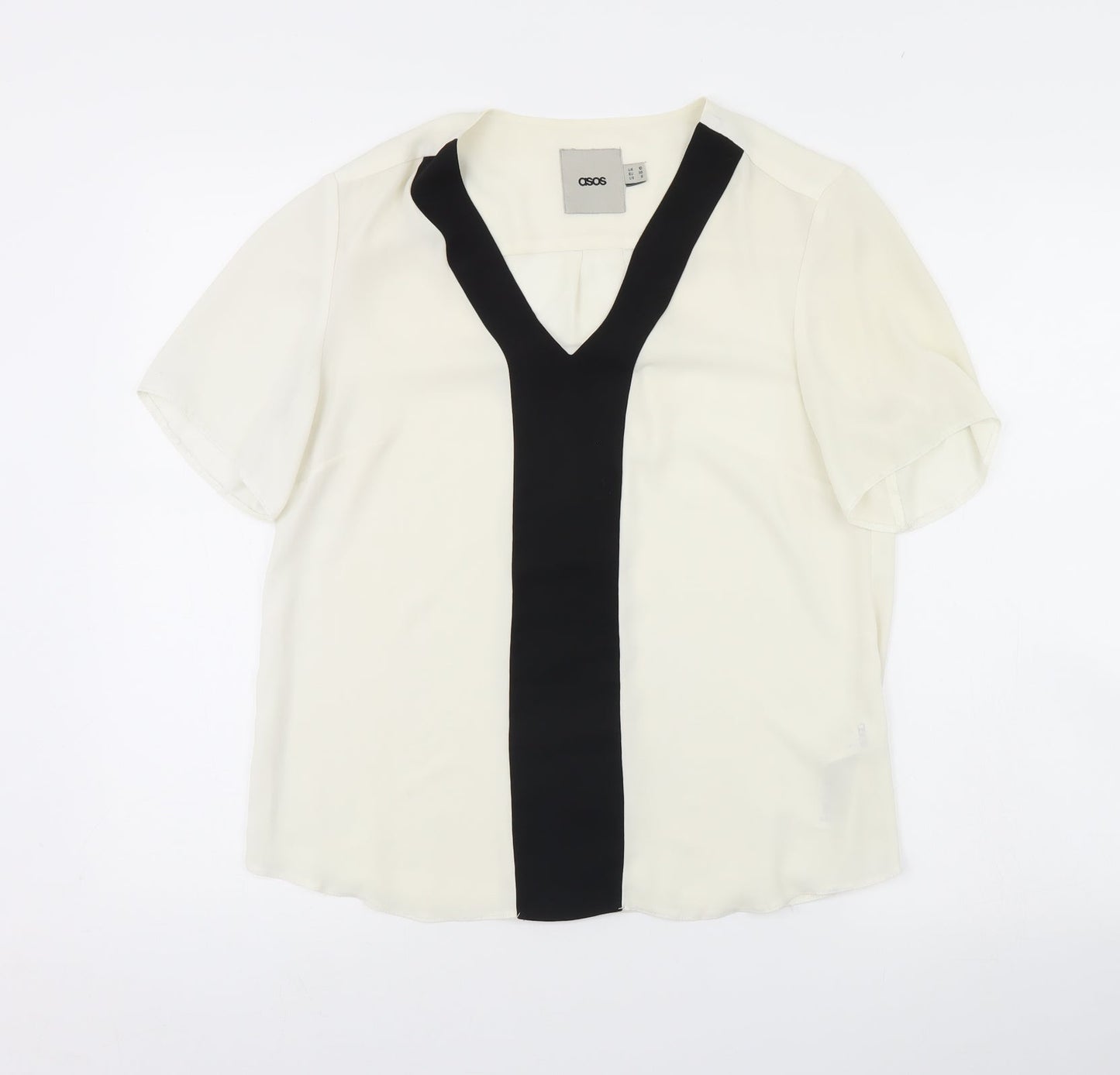 Womens UK Size 10 ASOS Ivory Basic Blouse