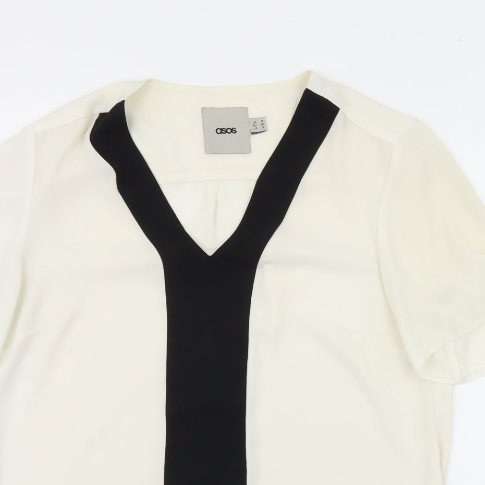 Womens UK Size 10 ASOS Ivory Basic Blouse