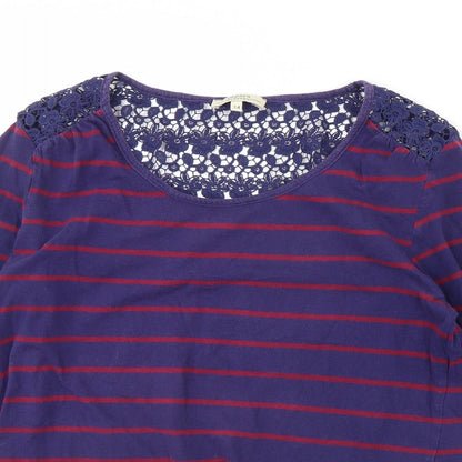 Papaya Womens Blue Striped  Basic Blouse Size 14