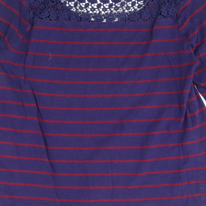 Papaya Womens Blue Striped  Basic Blouse Size 14