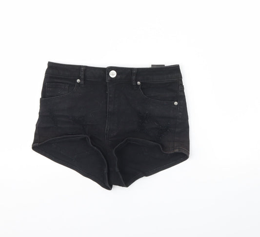 Divided Womens Black  Denim Cut-Off Shorts Size 6