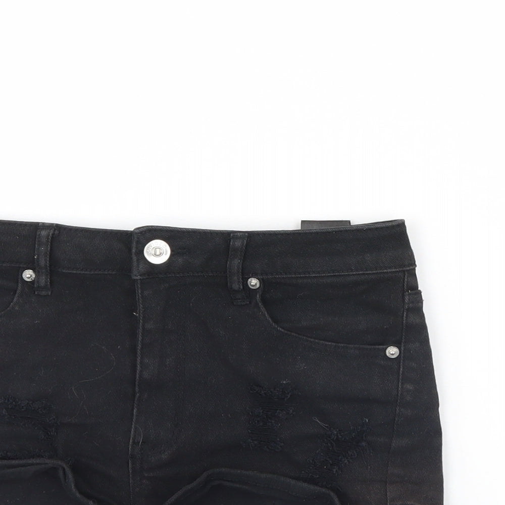 Divided Womens Black  Denim Cut-Off Shorts Size 6