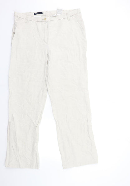 Womens UK Size 18 C&A Regular Fit  Beige Trousers