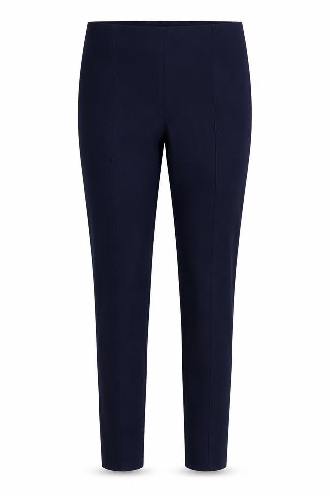 Front view of Preworn women’s blue trousers, size UK 12, 30-inch leg