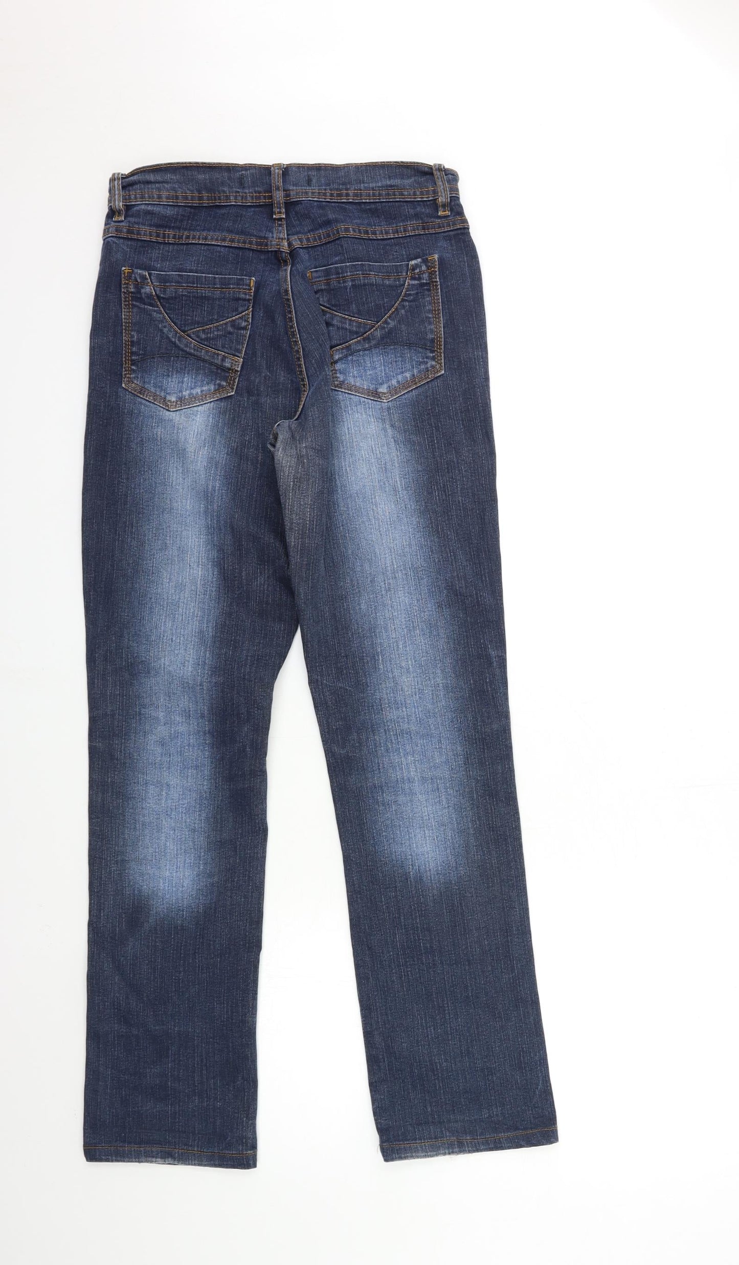 Preworn Womens Blue  Denim Straight Jeans Size 28 in L30 in