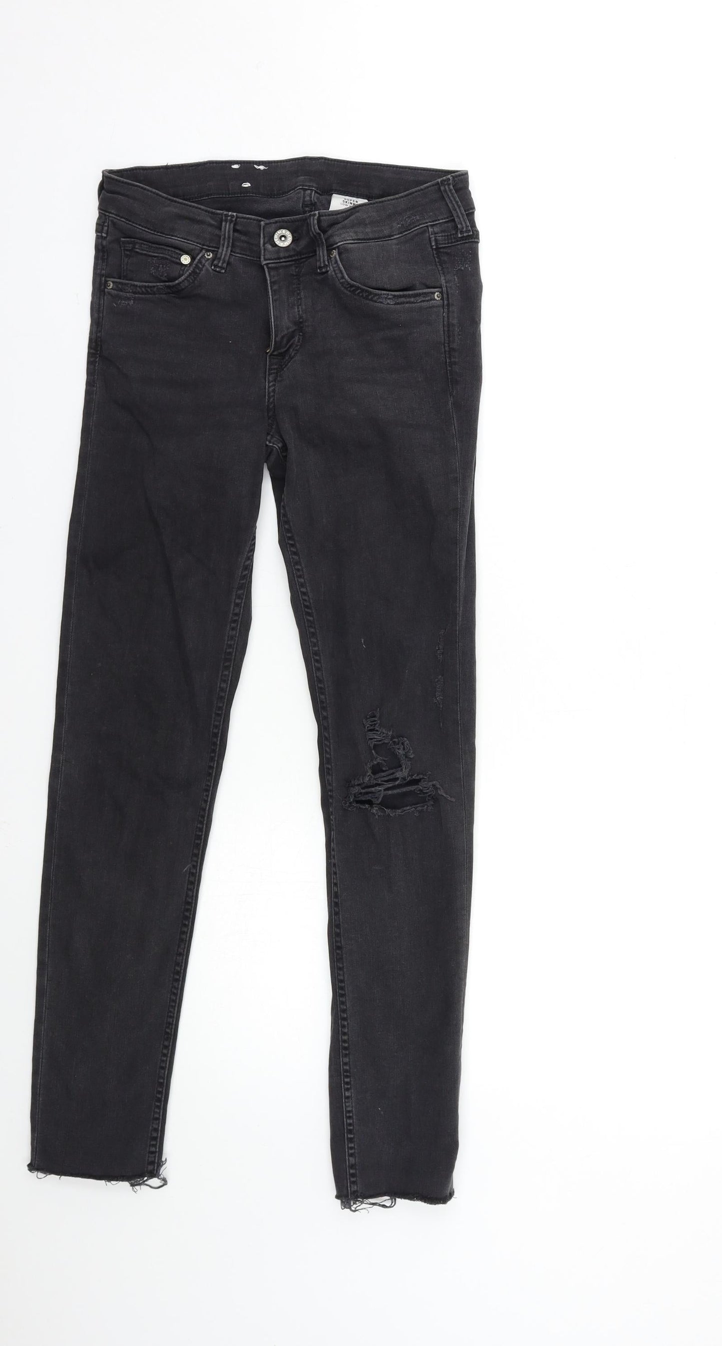 Womens UK Size 27 in H&M Regular Fit Skinny Blue Jeans