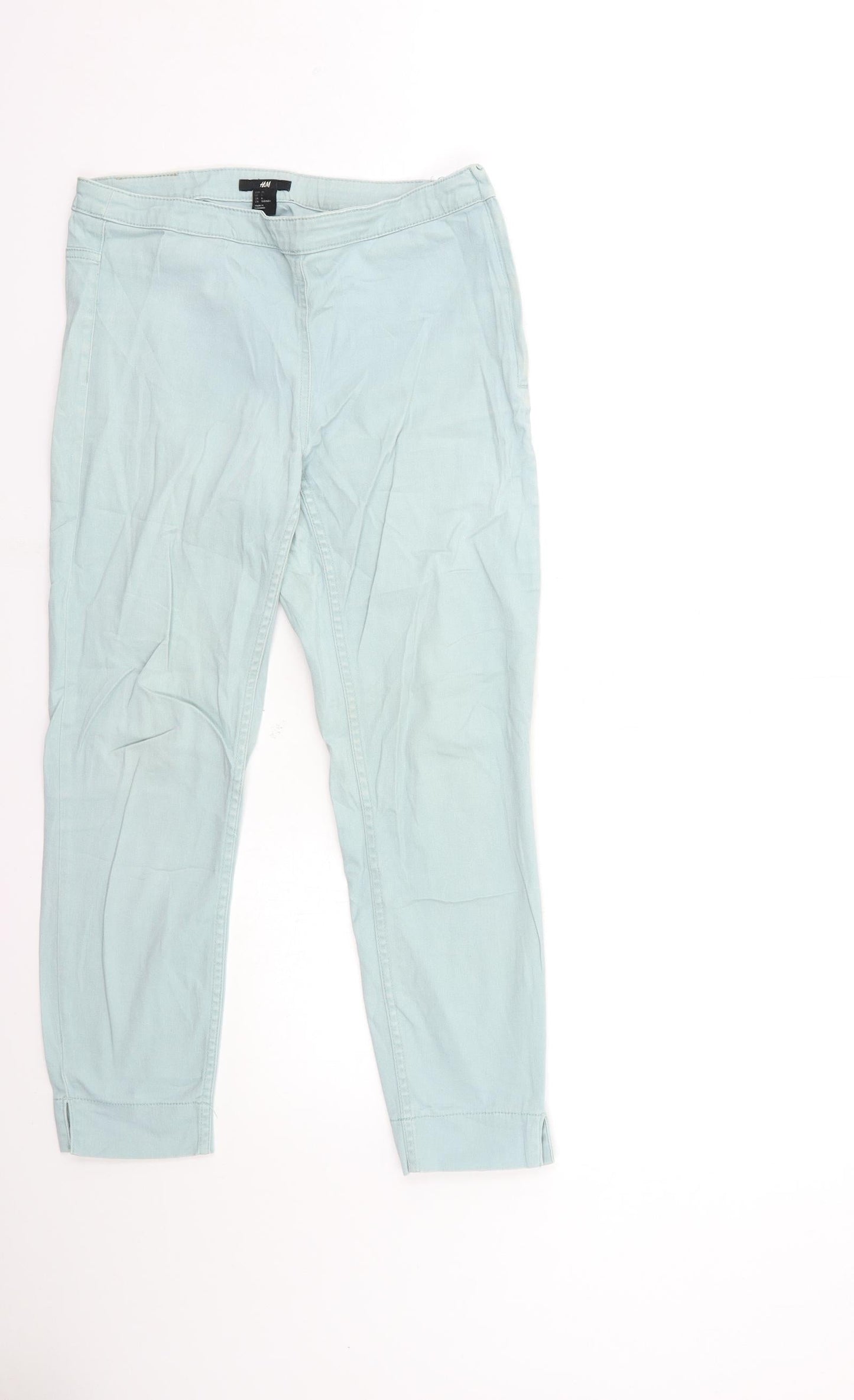 Womens UK Size 8 H&M Regular Fit Cropped Blue Jeans