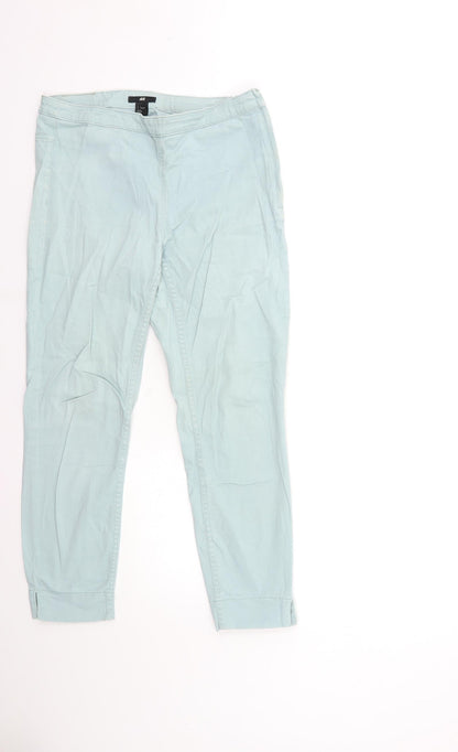 Womens UK Size 8 H&M Regular Fit Cropped Blue Jeans