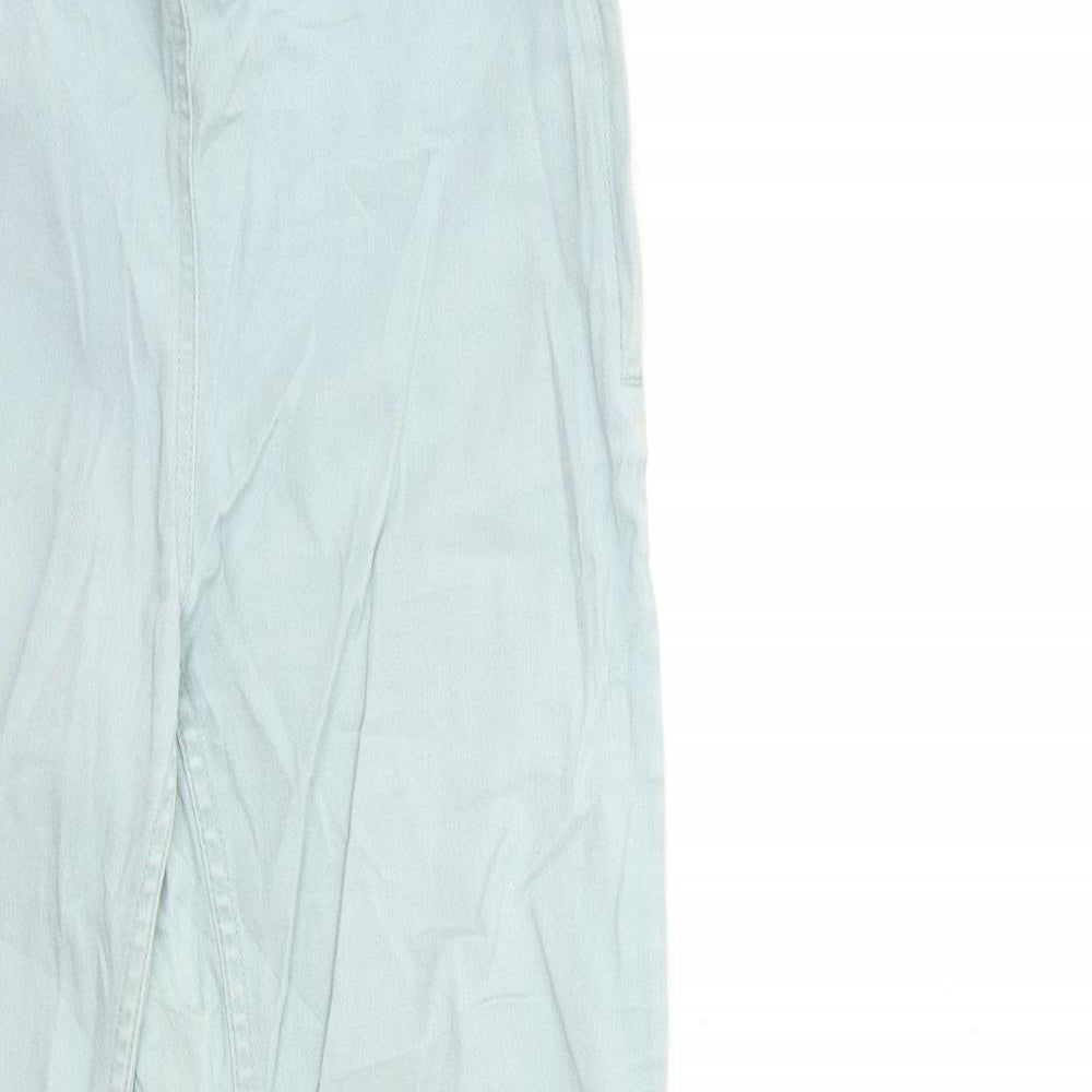 Womens UK Size 8 H&M Regular Fit Cropped Blue Jeans