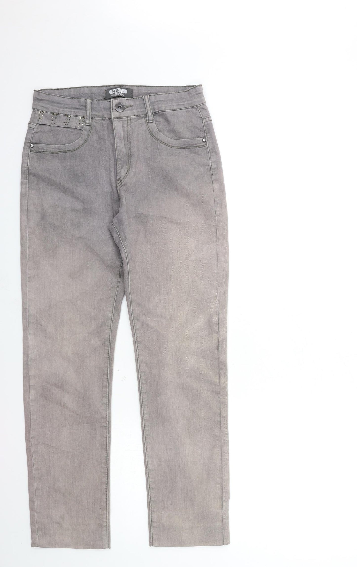 H&D Womens Grey  Denim Skinny Jeans Size 28 in L28 in
