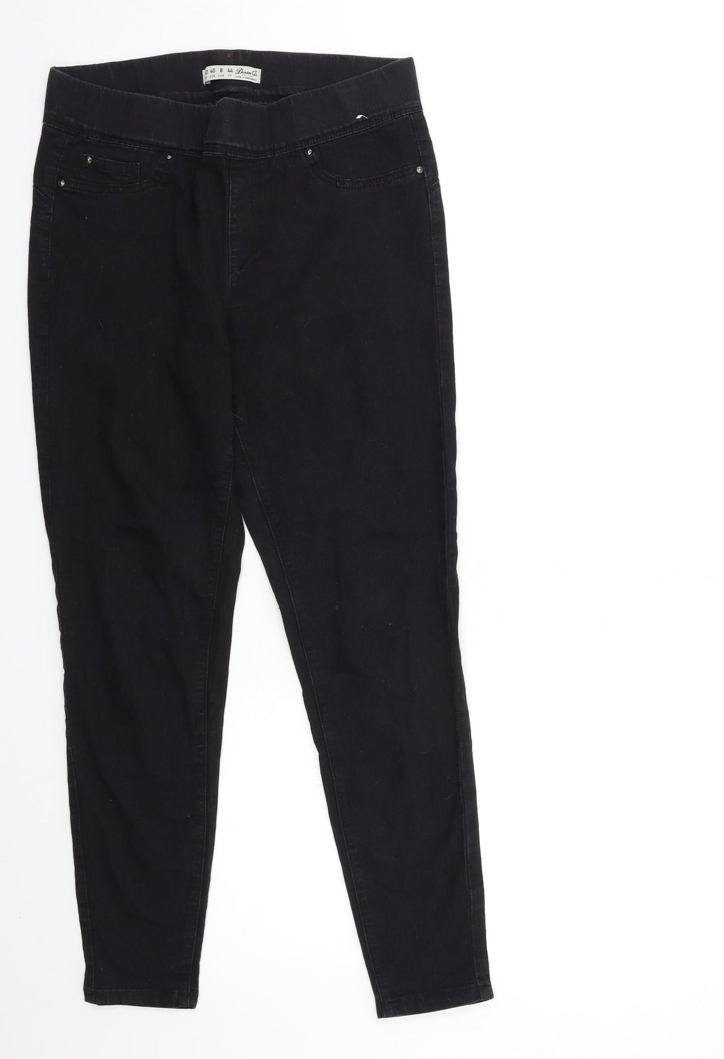 Denim & Co. Womens Black  Denim Jegging Jeans Size 12 L26 in