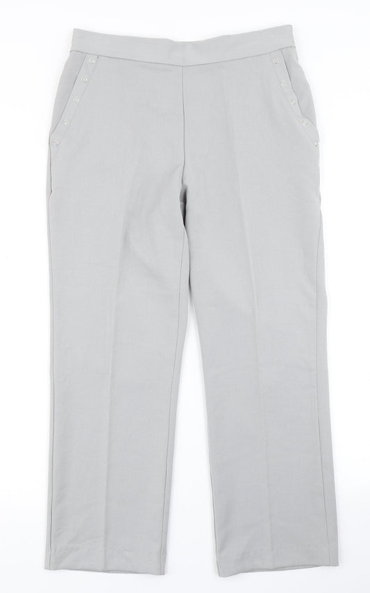 Womens UK Size 10 Anna Rose Regular Fit Dress Pants Grey Trousers