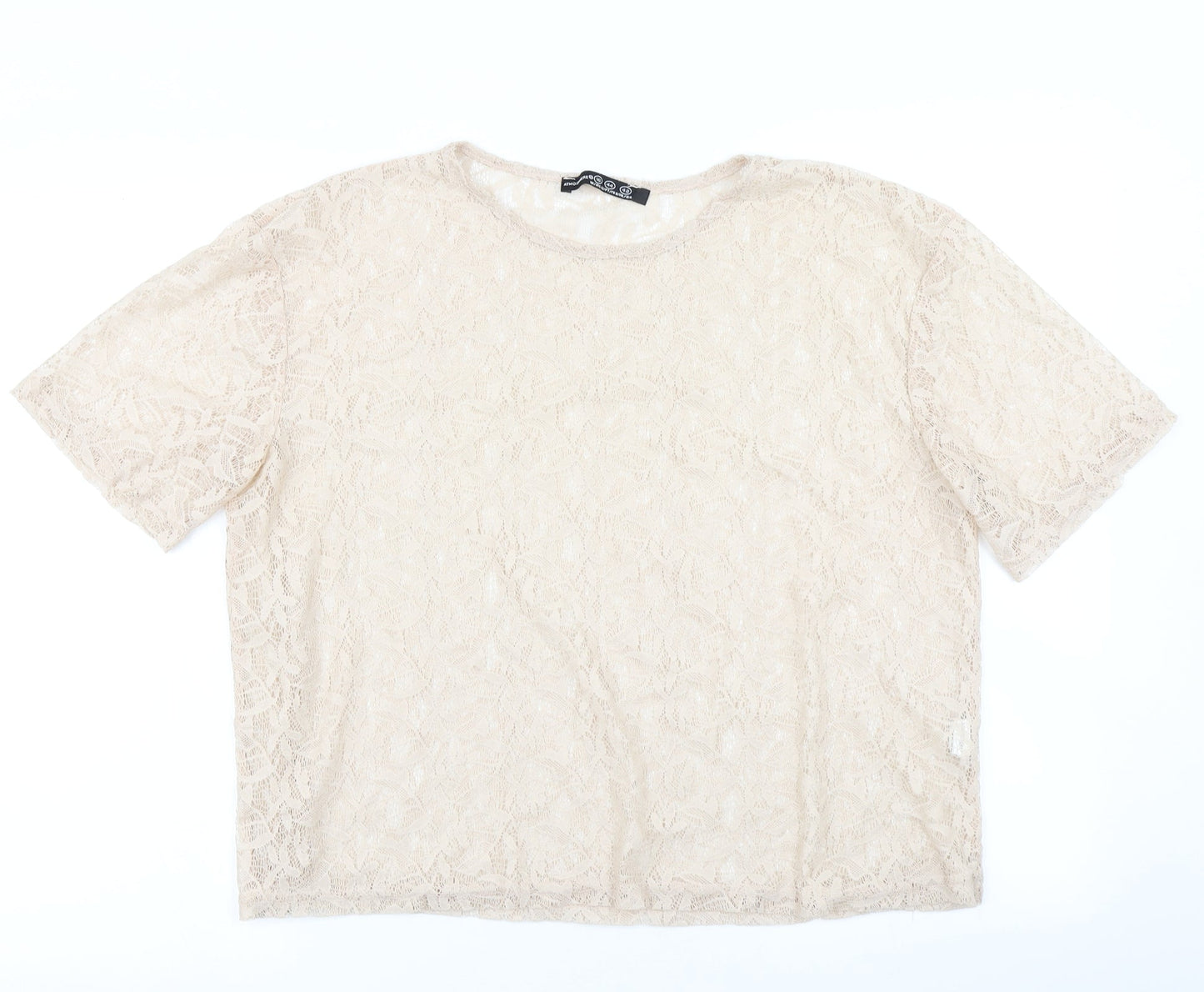 Womens UK Size 16 Atmosphere Beige Basic T-Shirt