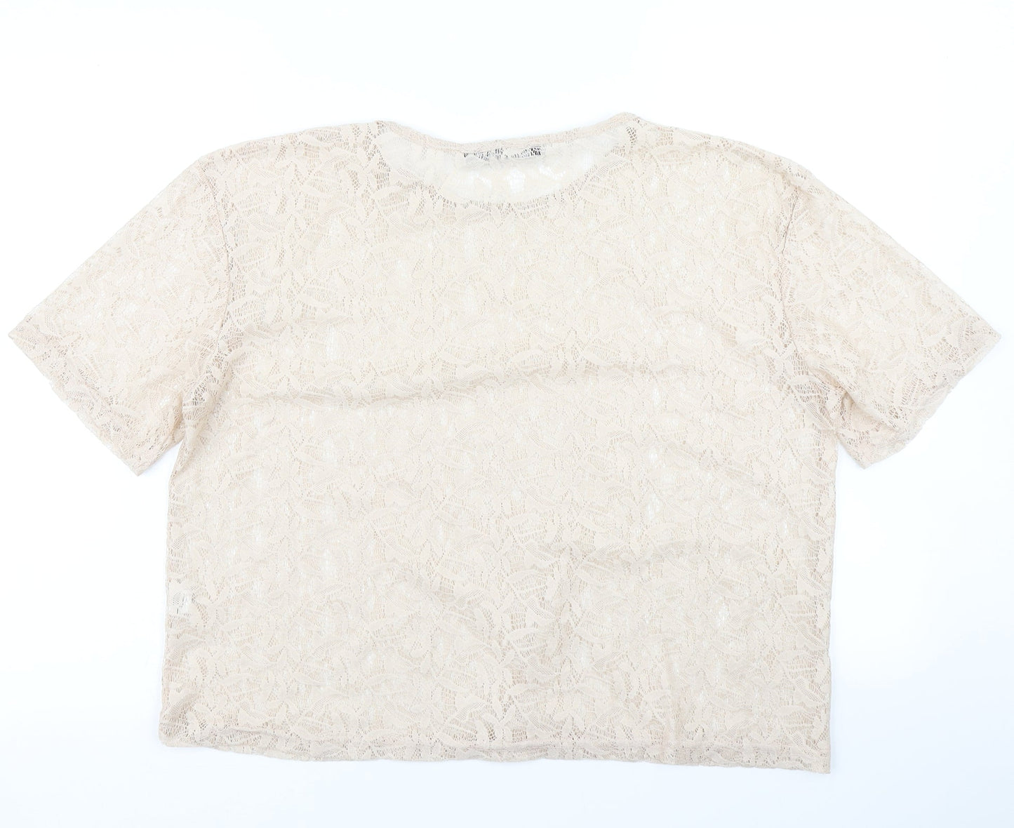 Womens UK Size 16 Atmosphere Beige Basic T-Shirt