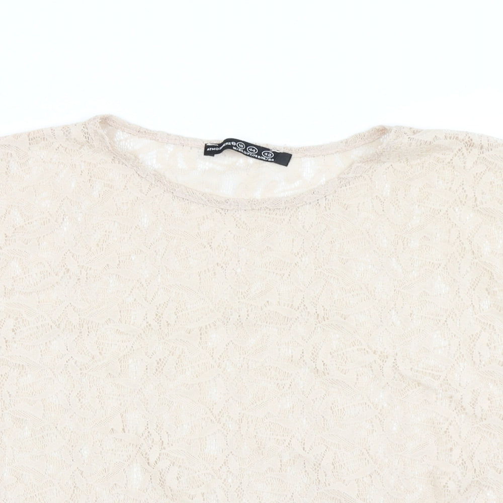 Womens UK Size 16 Atmosphere Beige Basic T-Shirt