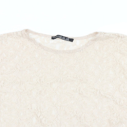 Womens UK Size 16 Atmosphere Beige Basic T-Shirt