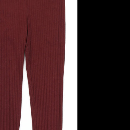 Womens UK Size 8 Boohoo Regular Fit Carpenter Red Trousers