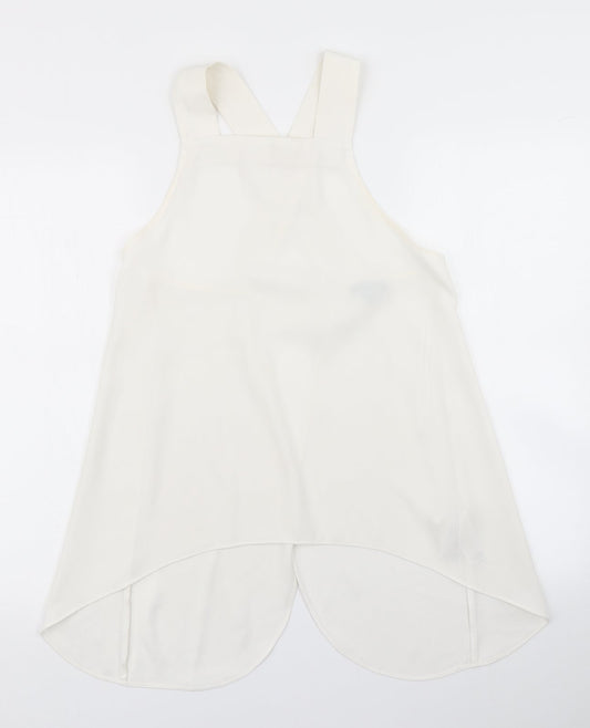 Womens UK Size 6 Topshop White Basic Blouse