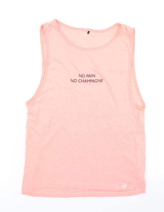 Womens UK Size M New Look Pink Basic Tank
